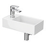 Arezzo 400 x 220mm Rectangular Wall Hung Cloakroom Basin Gloss White