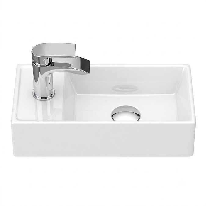 Arezzo 400 x 220mm Rectangular Wall Hung Cloakroom Basin Gloss White