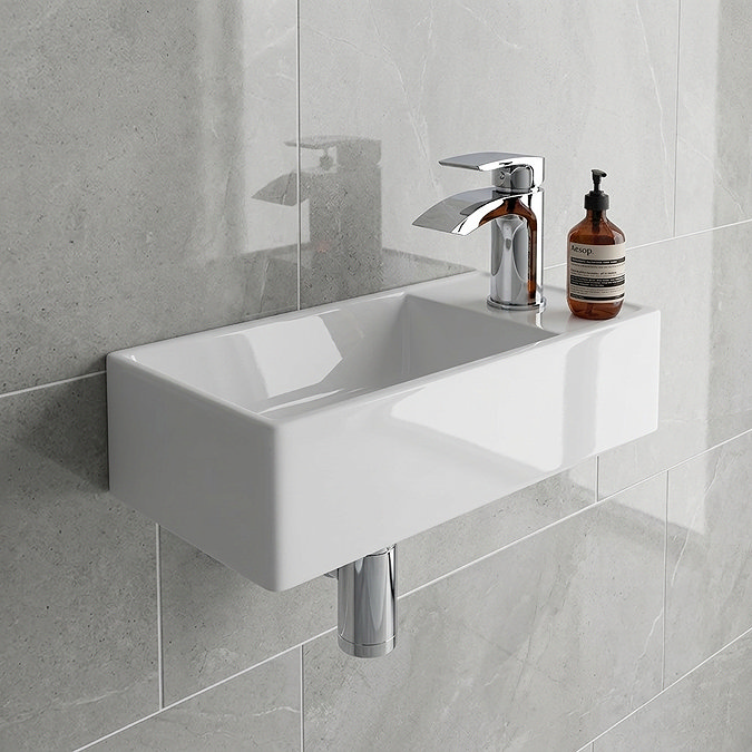 Arezzo 400 x 220mm Rectangular Wall Hung Cloakroom Basin Gloss White