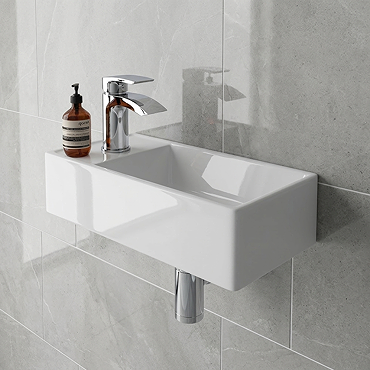 Arezzo 400 x 220mm Rectangular Wall Hung Cloakroom Basin Gloss White