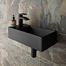 Arezzo 400 x 220mm Rectangular Wall Hung Cloakroom Basin Matt Black