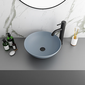 Arezzo 400mm Matt Grey Round Counter Top Basin Large Image