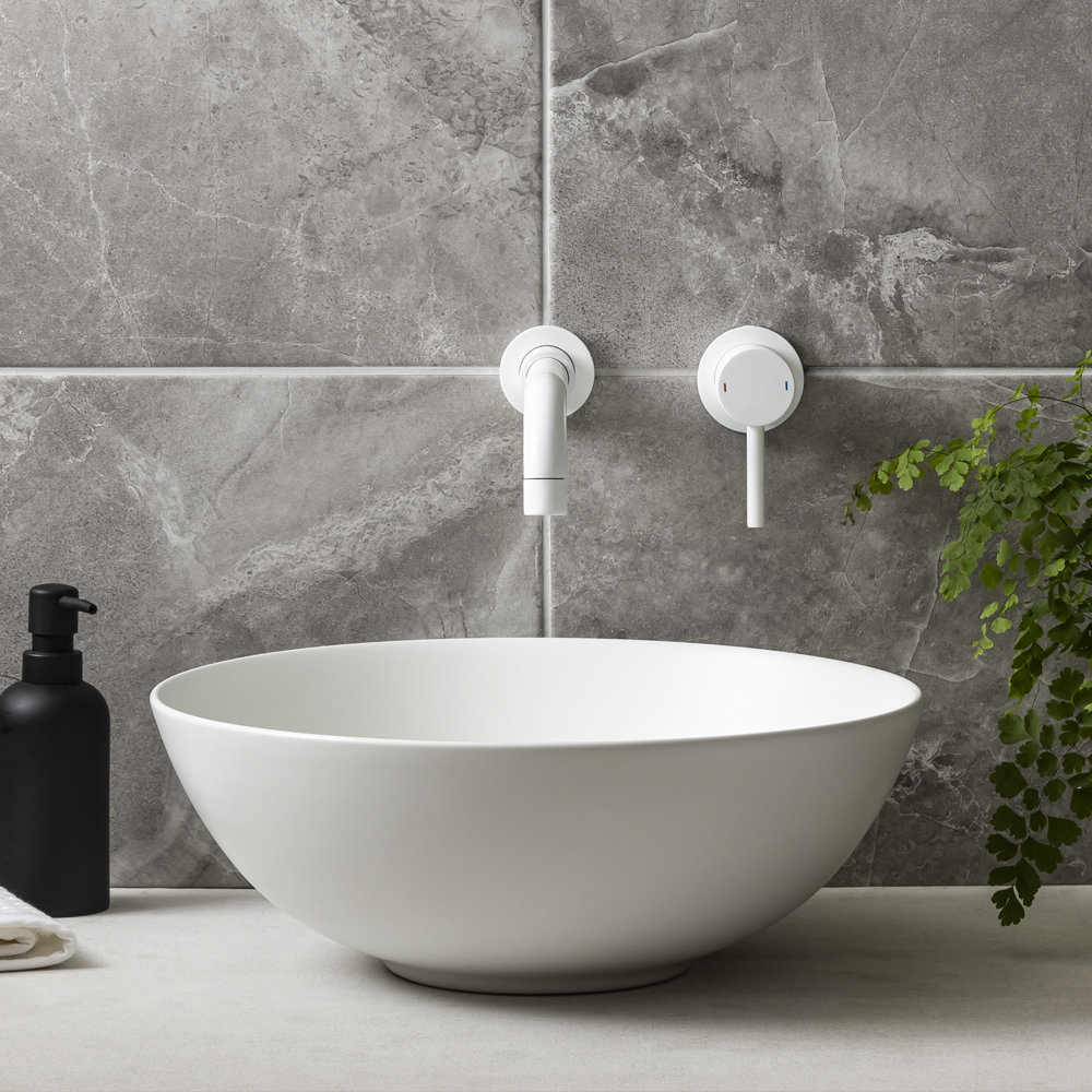 Arezzo 400mm Matt White Round Counter Top Basin Victorian