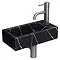 Arezzo 405 x 205mm Black Marble Effect Cloakroom Basin with Waste