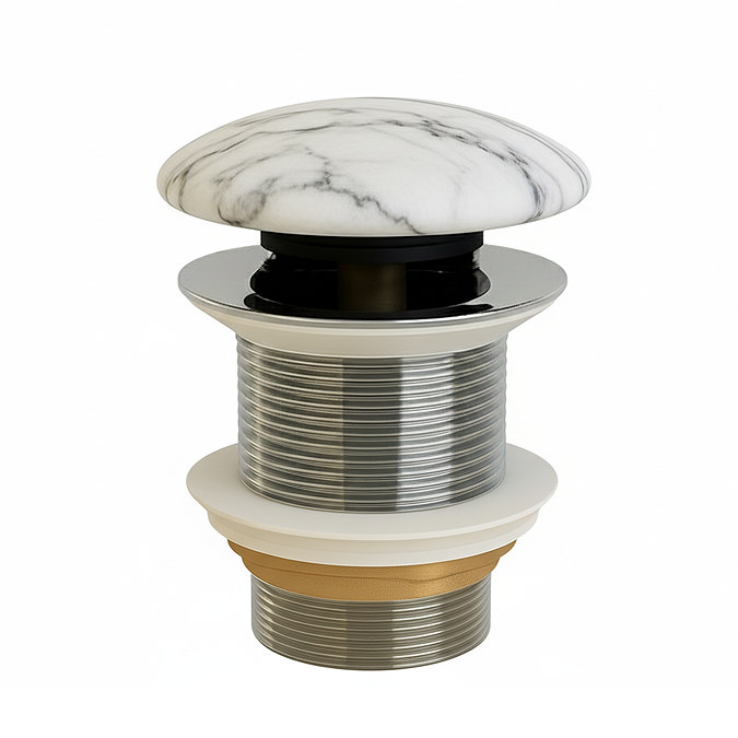 Arezzo 405 x 205mm White Marble Effect Cloakroom Basin with Waste