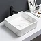 Arezzo 405 x 405mm Square Counter Top Basin - Matt White Marble Effect Large Image