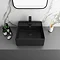 Arezzo 405mm Matt Black Square Wall Mounted / Counter Top Basin  Feature Large Image