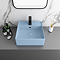 Arezzo 405mm Matt Blue Square Wall Mounted / Countertop Basin