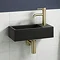 Arezzo 410 x 210 Square Wall Hung Basin Package (Matt Black - Brushed Brass) Large Image