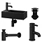 Arezzo 410 x 210 Square Wall Hung Basin Package (Matt Black)  Profile Large Image