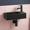 Arezzo 410 x 210 Square Wall Hung Basin Package (Matt Black) Large Image