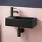 Arezzo LH 410 x 210 Square Wall Hung Basin with Tap Package (Matt Black) Large Image