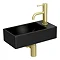 Arezzo 410 x 210mm Square Wall Hung Cloakroom Basin - Matt Black  Feature Large Image