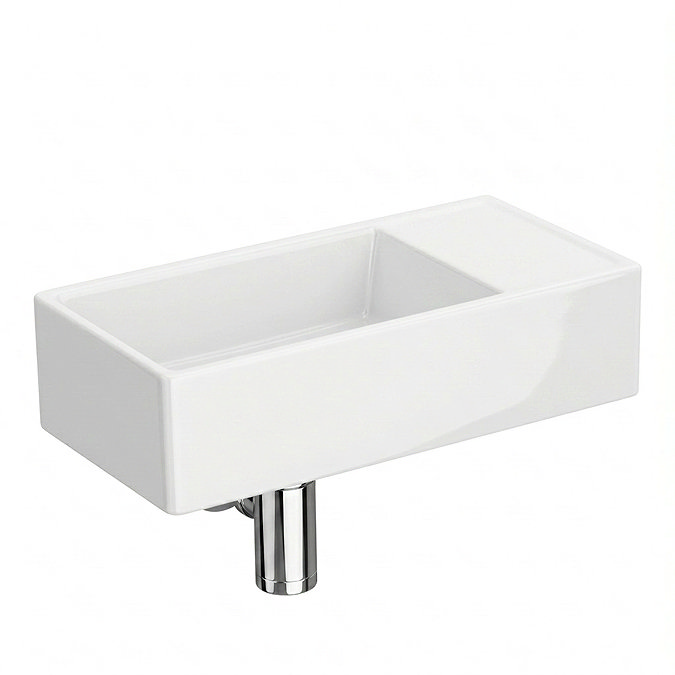Arezzo 410 x 220mm Cloakroom Basin, Gloss White (No Tap Hole)