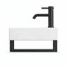 Arezzo 410 x 220mm Gloss White Compact Basin with Matt Black Towel Rail