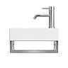 Arezzo 410 x 220mm Gloss White Compact Basin with Chrome Towel Rail