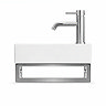 Arezzo 410 x 220mm Gloss White Compact Basin with Towel Rail