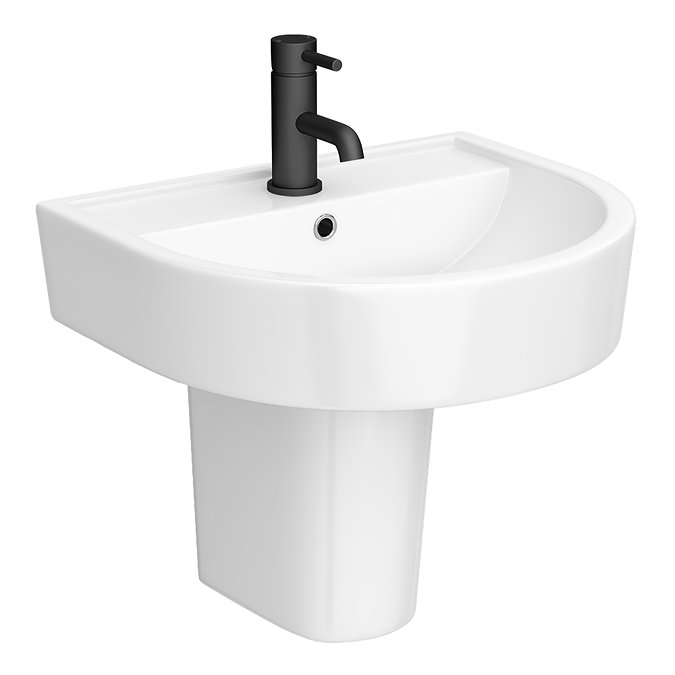 Arezzo 420 Wall Hung Basin 1TH + Semi Pedestal