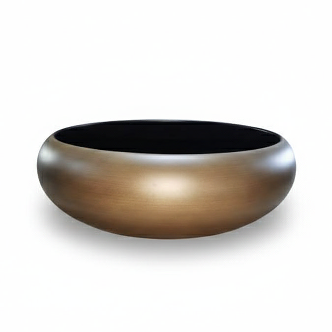 Arezzo 420mm Round Countertop Basin with Waste - Matt Black/Pewter