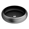 Arezzo 420mm Round Countertop Basin with Waste - Matt Black/Silver