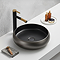 Arezzo 420mm Round Countertop Basin with Waste - Matt Black/Silver