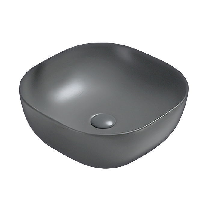 Arezzo 425 x 425mm Matt Grey Coloured Curved Square Counter Top Basin