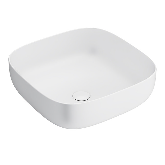 Arezzo 425 x 425mm Matt White Curved Square Counter Top Basin Large Image