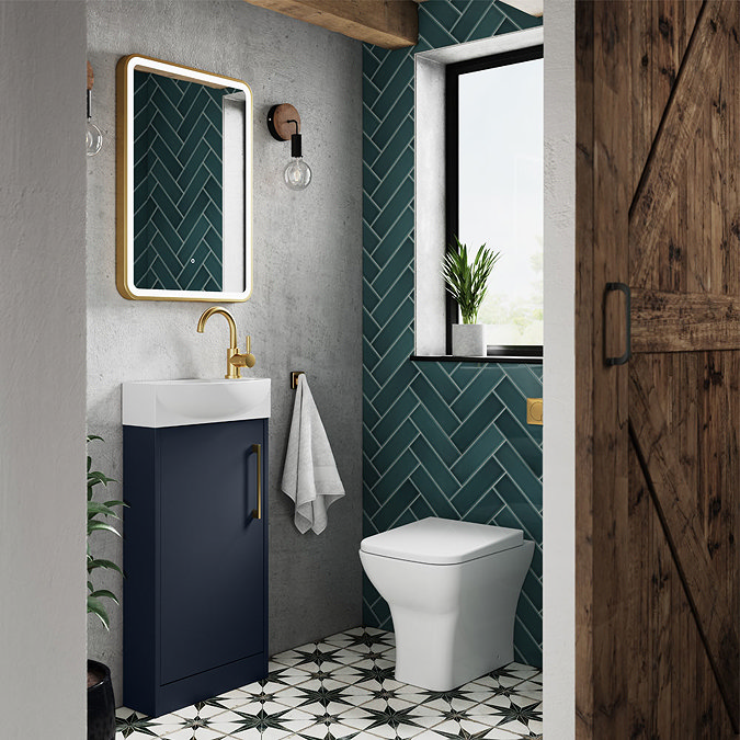 Arezzo 440mm (1TH) floor Standing Cloakroom Basin Unit with Basin Feature Large Image
