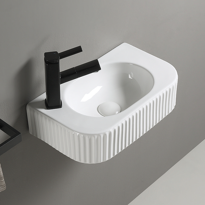 Arezzo 450 x 270mm Fluted Wall Hung Basin 1TH