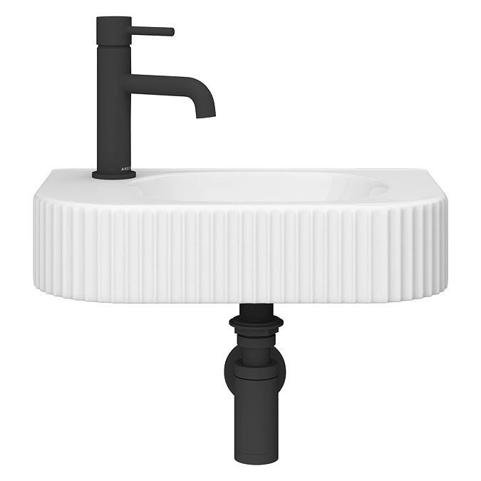 Arezzo Fluted Wall Hung Basin 450 x 270mm - 1 Tap Hole