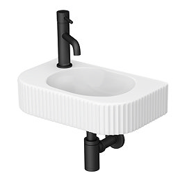 Arezzo 450 x 270mm Fluted Wall Hung Basin 1TH