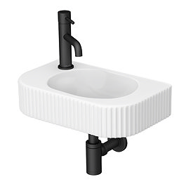 Arezzo 450 x 270mm Fluted Wall Hung Basin 1TH