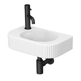 Arezzo 450 x 270mm Fluted Wall Hung Basin 1TH