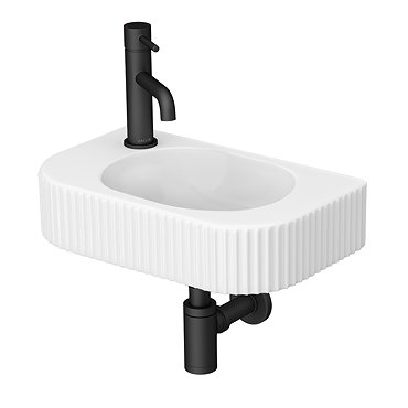 Arezzo 450 x 270mm Fluted Wall Hung Basin 1TH