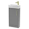 Arezzo 450mm 1TH Floor Standing Cloakroom Vanity Unit With Brushed Brass Handle Large Image