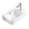 Arezzo 455 x 270mm Curved Offset Wall Hung 1TH Cloakroom Basin  Standard Large Image