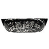 Arezzo 455 x 325mm Curved Rectangular Counter Top Basin - Gloss Black Marble Effect  Standard Large 