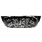 Arezzo 455 x 325mm Curved Rectangular Counter Top Basin - Gloss Black Marble Effect  Standard Large 