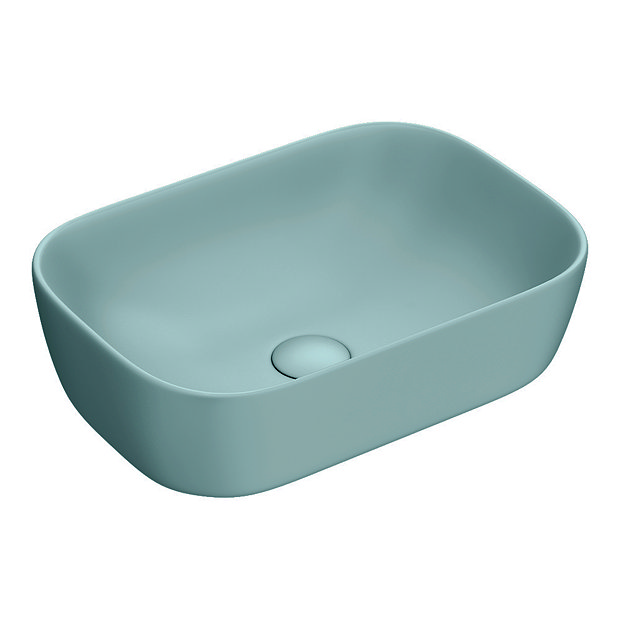 Arezzo 455 x 325mm Matt Green Curved Rectangular Counter Top Basin  Profile Large Image
