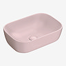 Arezzo Pink Counter Top Basin – 455 x 325mm Curved Ceramic Sink Without Tap Hole