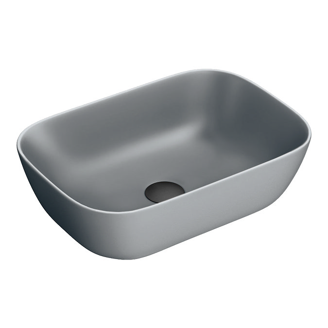 Arezzo 465 x 325mm Matt Grey Curved Rectangular Counter Top Basin