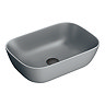 Arezzo 465 x 325mm Matt Grey Curved Rectangular Counter Top Basin