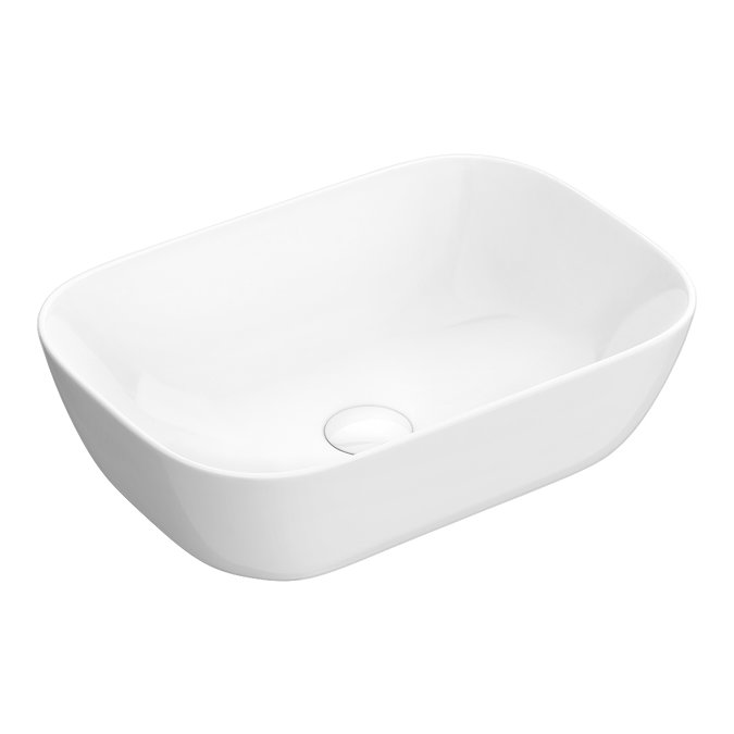 Arezzo 465 x 325mm Gloss White Curved Rectangular Counter Top Basin  Feature Large Image