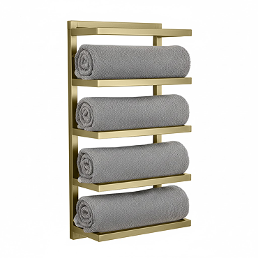 Arezzo 5 Tier Towel Rack - Brushed Brass