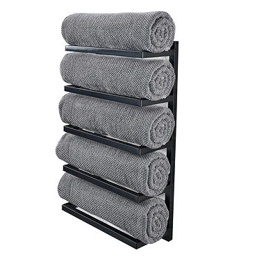 Arezzo 5 Tier Wall Mounted Towel Rack in Matt Black
