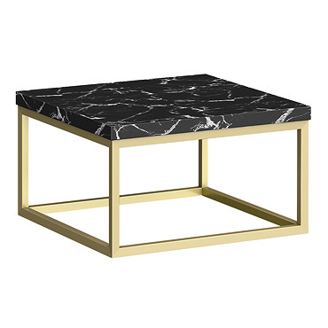 Arezzo 500 Black Marble Effect Worktop with Brushed Brass Wall Mounted Frame  Profile Large Image