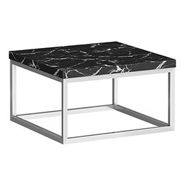 Arezzo 500 Black Marble Effect Worktop with Chrome Wall Mounted Frame Medium Image