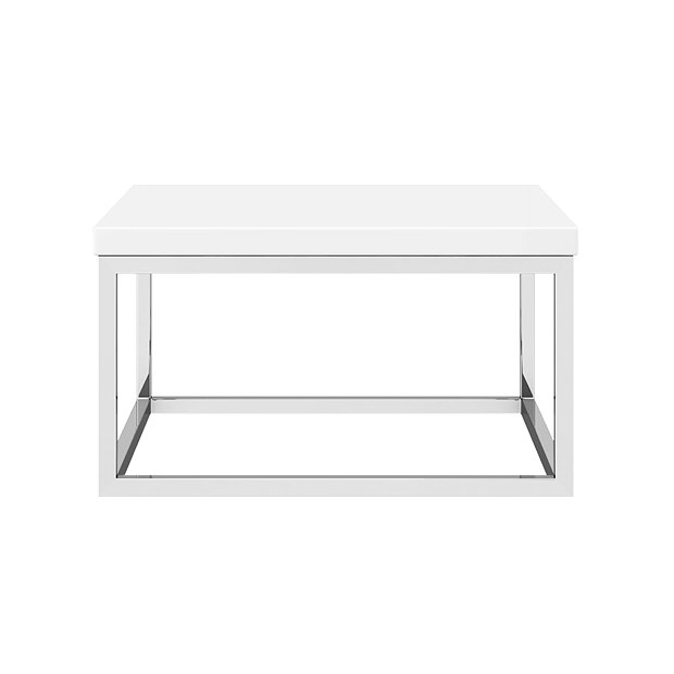 Arezzo 500 Gloss White Stone Resin Worktop with Chrome Towel Rail Frame  Profile Large Image