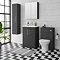 Arezzo 500 Matt Black Floor Standing Vanity Unit with Brushed Brass Handles  Standard Large Image