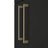 Arezzo 500 Matt Black Floor Standing Vanity Unit with Matt Black Slimline Basin + Brushed Brass Handles